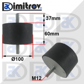 Антивибрационен тампон М12 х Ø 100 х 60 mm
